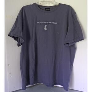 American Eagle Slate Blue Graphic Crew Neck Double Stitch T-Shirt Men's Size XL